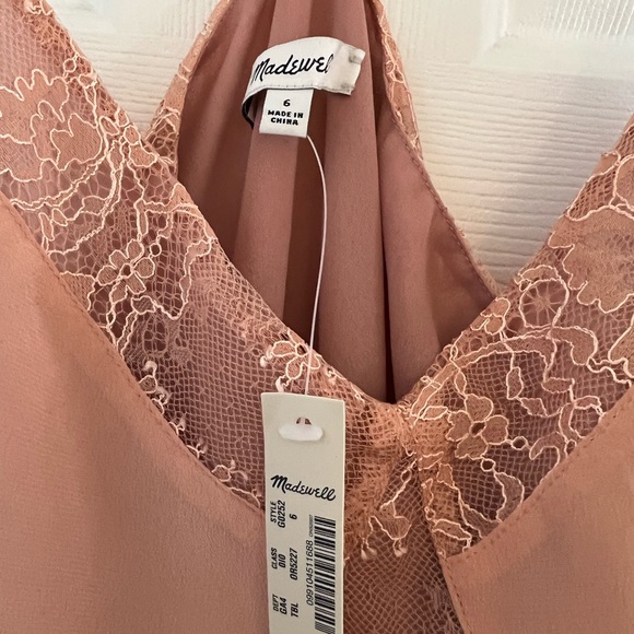 MADEWELL Silk Lowlight Lace-Inset Midi Dress - Picture 8 of 10